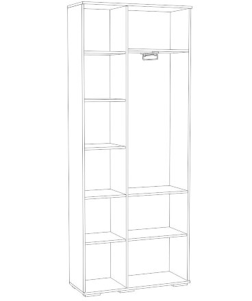 Шкаф комбинированный с зеркалом Ливорно ЛШ-9, орех донской 